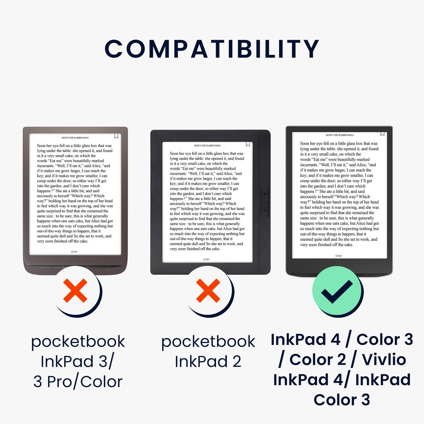 kwmobile Schutzhülle für Pocketbook InkPad 4 / Color 3 / Color 2 / Vivlio InkPad 4 / InkPad Color 3 Hülle - Case - eReader Klapphülle mit Auto Sleep Funktion - Cover mit Ständer