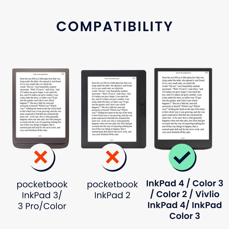 kwmobile Schutzhülle für Pocketbook InkPad 4 / Color 3 / Color 2 / Vivlio InkPad 4 / InkPad Color 3 Hülle - Case - eReader Klapphülle mit Auto Sleep Funktion - Cover mit Ständer
