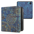 kwmobile Klapphülle kompatibel mit Kobo Kobo Libra Colour / Tolino Vision Color Hülle - eReader Case - Mandala Gelb Dunkelblau Gelb  [dsg14]