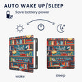 kwmobile Schutzhülle für Amazon Kindle Scribe (2022/2024) Hülle - eReader Flip Case mit Auto Sleep Funktion - Bibliothek Motto