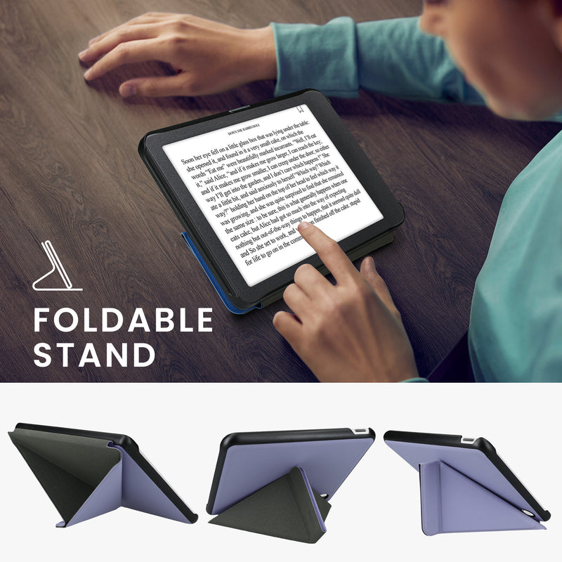 kwmobile Schutzhülle für Kobo Kobo Libra Colour / Tolino Vision Color Hülle - Kunstleder Case - eReader Klapphülle mit Auto Sleep Funktion - Cover mit Ständer