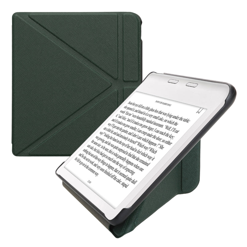 kwmobile Hülle kompatibel mit Kobo Kobo Libra Colour / Tolino Vision Color Hülle - Kunstleder Case - eReader Schutzhülle - Cover Dunkelgrün Dunkelgrün  
