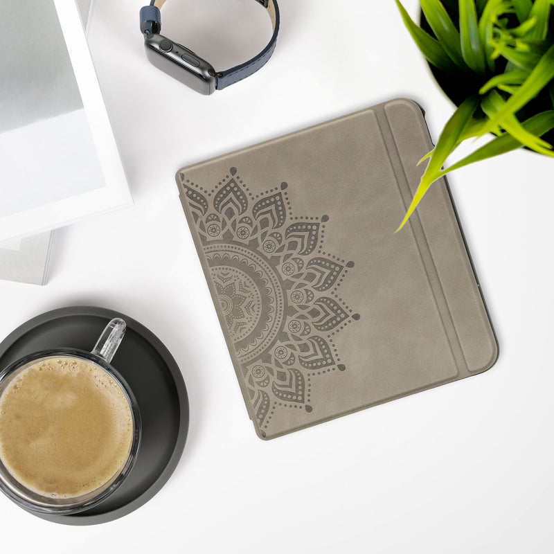 kwmobile Schutzhülle für Kobo Kobo Libra Colour / Tolino Vision Color Hülle - eReader Case aus Kunstleder mit Auto Sleep Funktion - Aufgehende Sonne