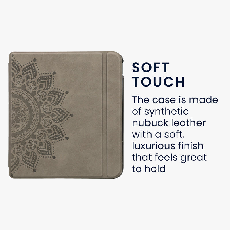kwmobile Schutzhülle für Kobo Kobo Libra Colour / Tolino Vision Color Hülle - eReader Case aus Kunstleder mit Auto Sleep Funktion - Aufgehende Sonne