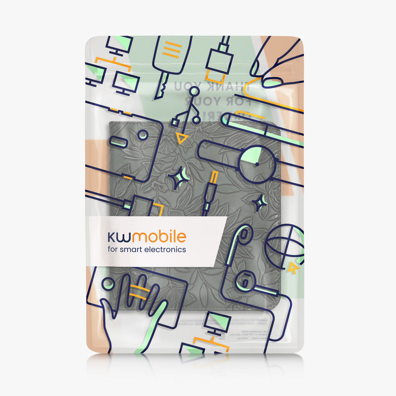 kwmobile Schutzhülle für Kobo Kobo Libra Colour / Tolino Vision Color Hülle - eReader Flip Case mit Handschlaufe und Auto Sleep Funktion