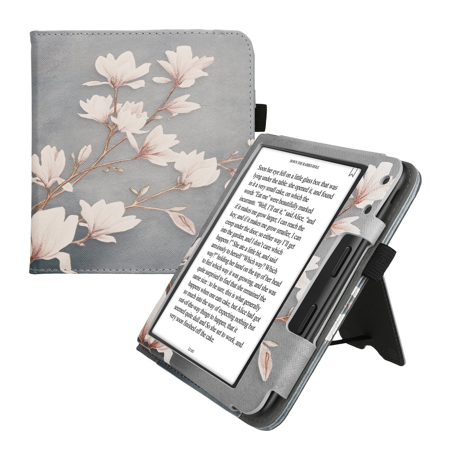 kwmobile Flip Cover kompatibel mit Kobo Kobo Libra Colour / Tolino Vision Color - Hülle mit Handschlaufe
