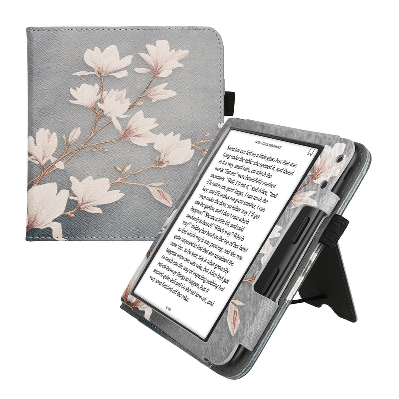 kwmobile Flip Cover kompatibel mit Kobo Kobo Libra Colour / Tolino Vision Color - Hülle mit Handschlaufe