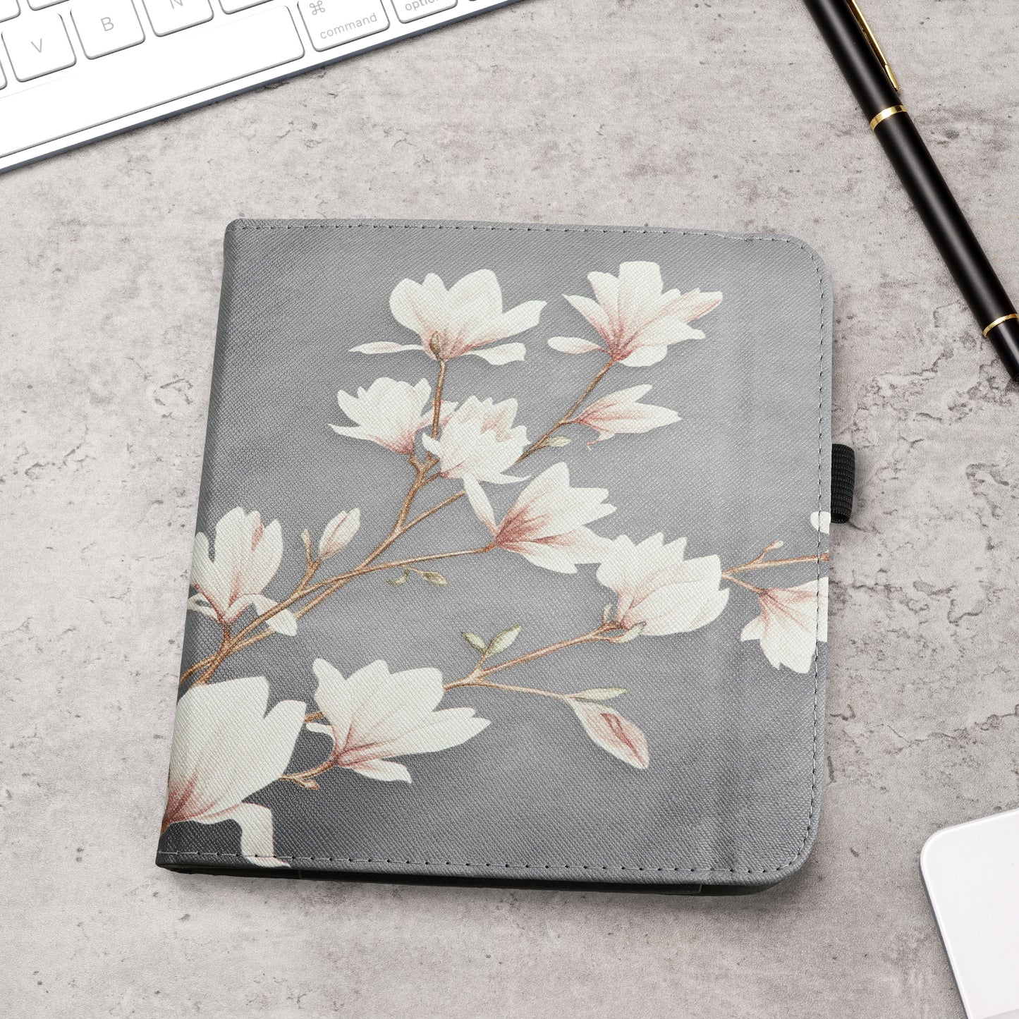 kwmobile Flip Cover kompatibel mit Kobo Kobo Libra Colour / Tolino Vision Color - Hülle mit Handschlaufe