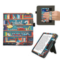kwmobile Flip Cover kompatibel mit Kobo Kobo Libra Colour / Tolino Vision Color - Hülle mit Handschlaufe Bibliothek Motto Mehrfarbig Mehrfarbig  [dsg03]