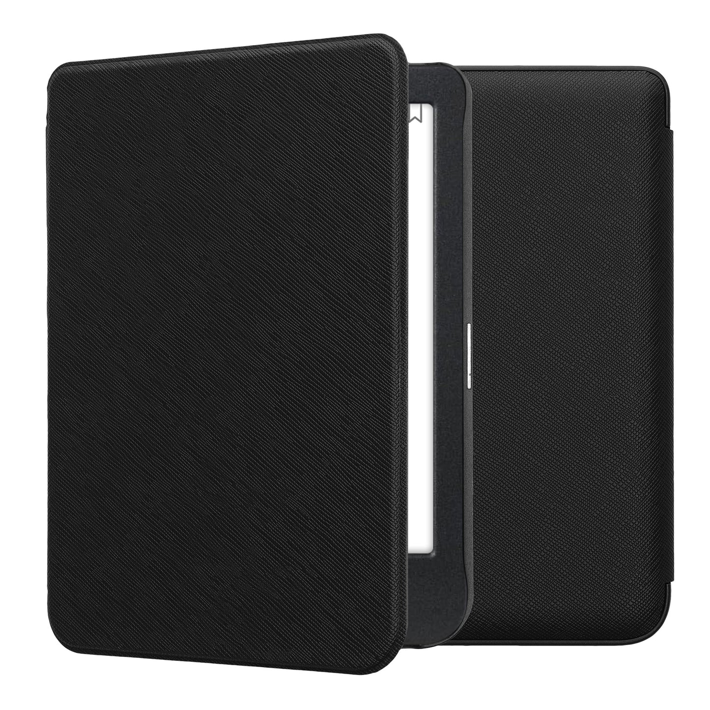 kwmobile Klapphülle kompatibel mit Kobo Clara BW / Clara Colour / Tolino Shine (5) / Shine Color Hülle - eReader Case aus Kunstleder - Cover - Schwarz Schwarz  