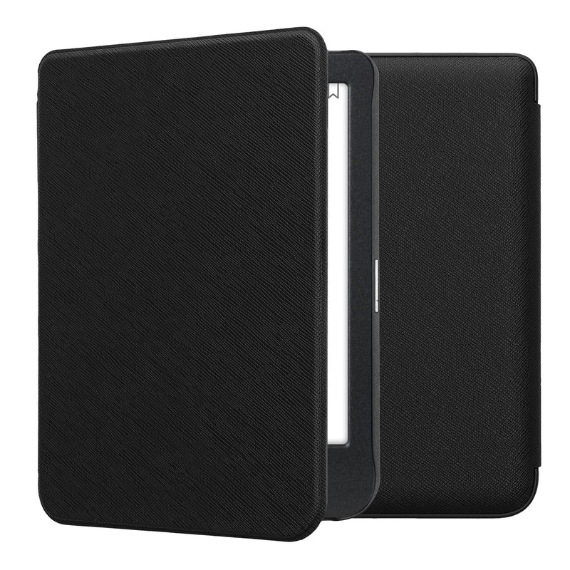 kwmobile Klapphülle kompatibel mit Kobo Clara BW / Clara Colour / Tolino Shine (5) / Shine Color Hülle - eReader Case aus Kunstleder - Cover - Schwarz Schwarz  