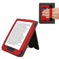 kwmobile Hülle kompatibel mit Kobo Clara BW / Clara Colour / Tolino Shine (5) / Shine Color Hülle - Flip Case mit Handschlaufe - Kunstleder Cover - Rot Dunkelgrau Rot  