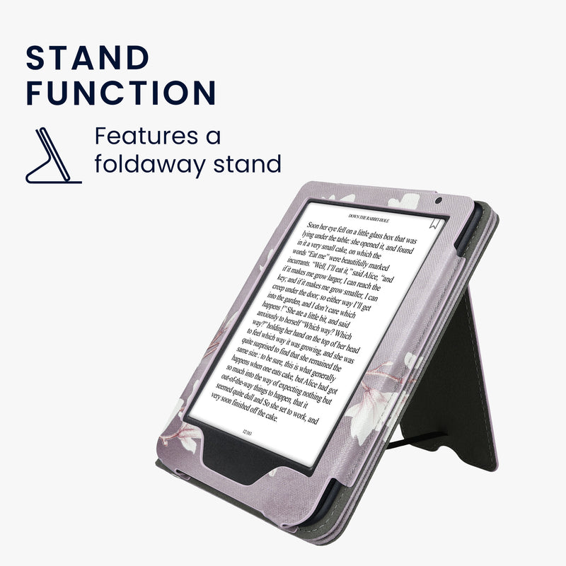 kwmobile Flip Cover kompatibel mit Kobo Clara BW / Clara Colour / Tolino Shine (5) / Shine Color - Hülle mit Handschlaufe