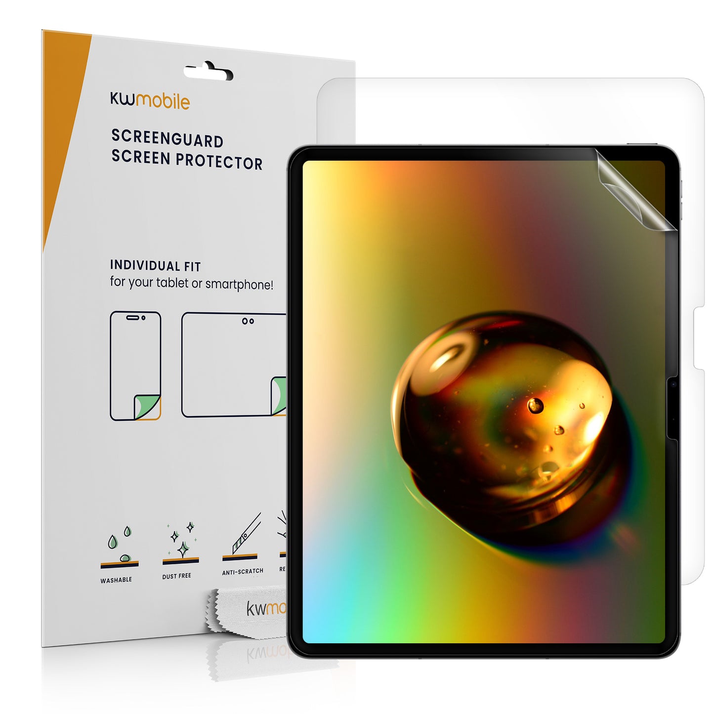 kwmobile 2x Tablet Schutzfolie kompatibel mit Apple iPad Air 13" (6. Gen 2024) Folie - Full Screen Protector - Tablet Displayfolie entspiegelt Transparent  