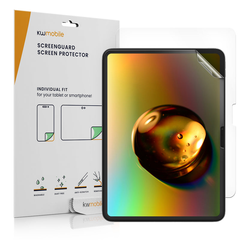 kwmobile 2x Schutzfolie kompatibel mit Apple iPad Pro 11" (2024) - Folie klar Full Screen Tablet Transparent  