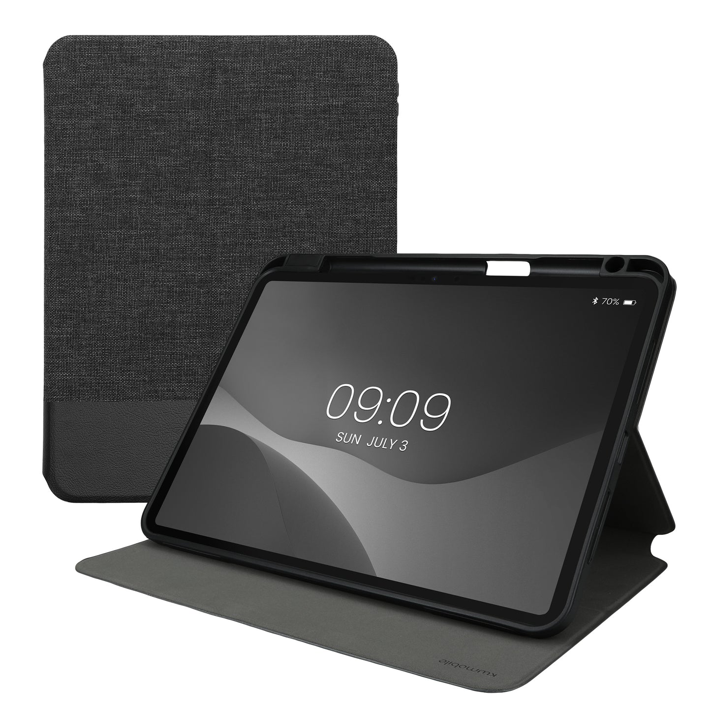 kwmobile Schutzhülle kompatibel mit Apple iPad Pro 11" (2024) - Hülle Slim - Tablet Cover Case mit Ständer Anthrazit Schwarz Anthrazit  