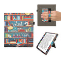 kwmobile Flip Cover kompatibel mit Pocketbook InkPad Eo / Bigme InkNote Color+ - Hülle mit Handschlaufe Bibliothek Motto Mehrfarbig Mehrfarbig  [dsg01]