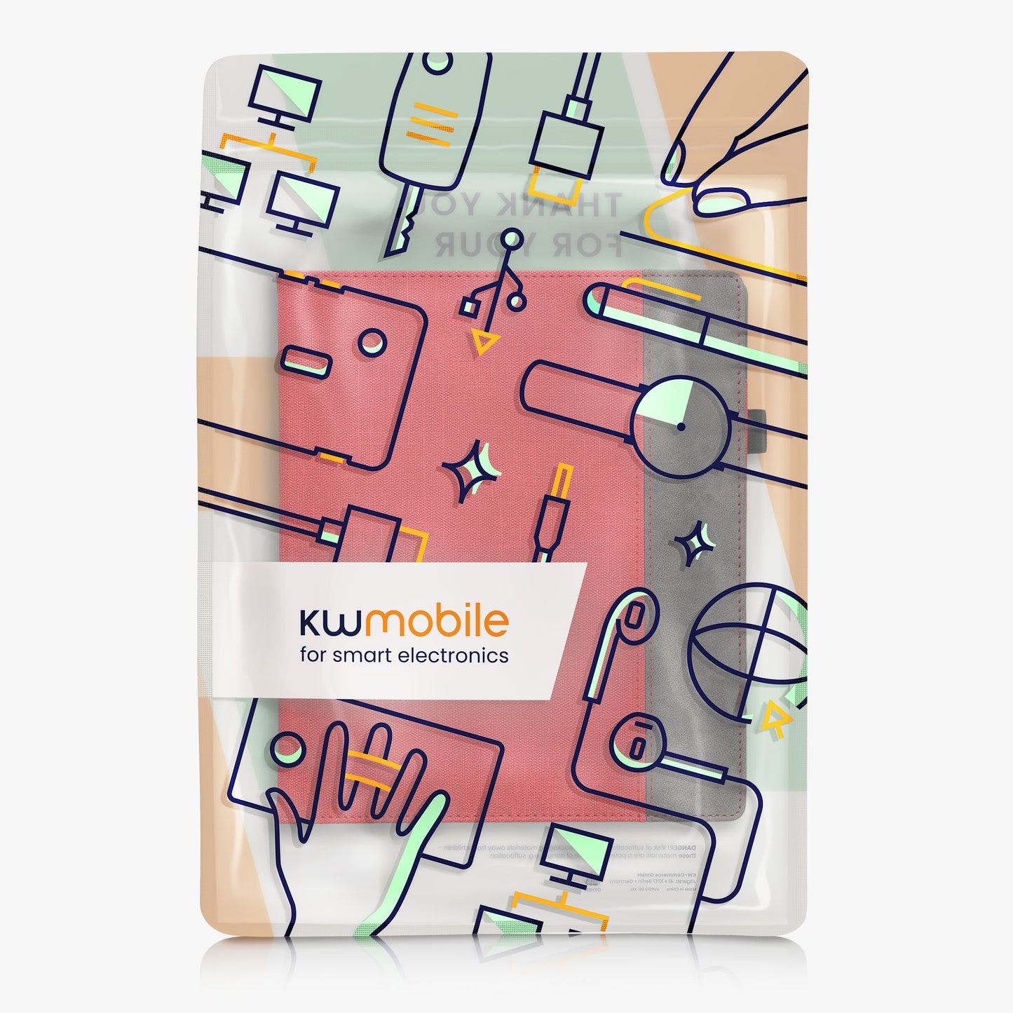kwmobile Hülle kompatibel mit Pocketbook InkPad Eo / Bigme InkNote Color+ Hülle - Flip Case mit Handschlaufe - Kunstleder Cover