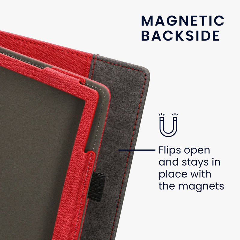 kwmobile Hülle kompatibel mit Pocketbook InkPad Eo / Bigme InkNote Color+ Hülle - Flip Case mit Handschlaufe - Kunstleder Cover