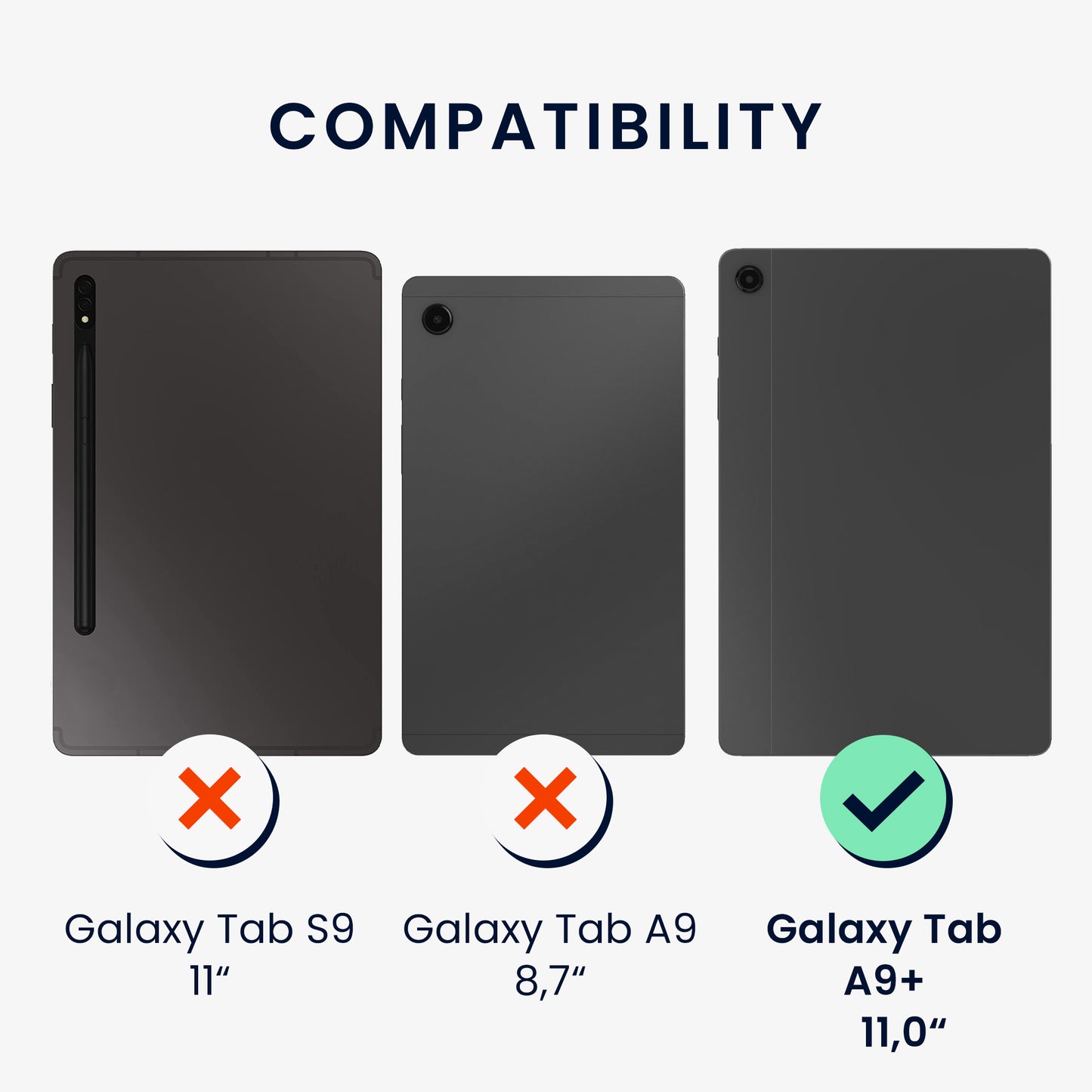 kwmobile Hülle kompatibel mit Samsung Galaxy Tab A9+ Case Tablet Cover