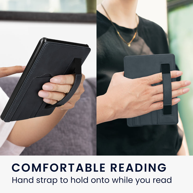 kwmobile Schutzhülle kompatibel mit Amazon Kindle Oasis 10. Generation mit Ständer und Handgurt
