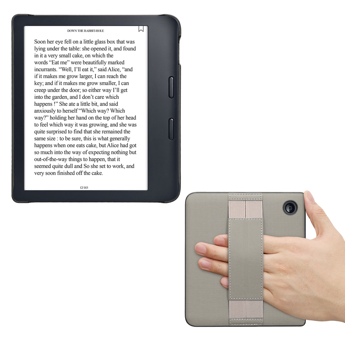 kwmobile Schutzhülle kompatibel mit Kobo Libra 2 Hülle mit elastischem Handgurt