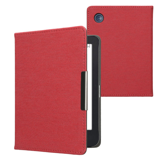 kwmobile Klapphülle kompatibel mit Kobo Clara 2E / Tolino Shine 4 - Schutzhülle e-Reader - Hülle eReader - Rot Rot  