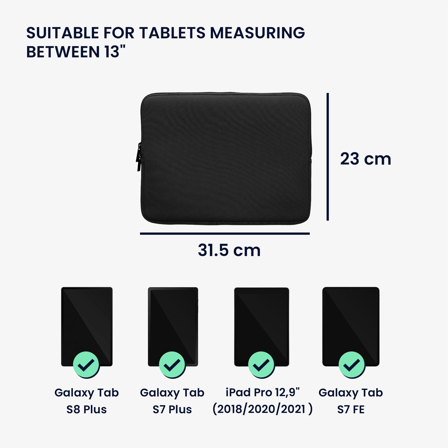 kwmobile Tablet Hülle kompatibel mit 13" Tablet - Universal Tasche Cover Case - Schutzhülle Sleeve