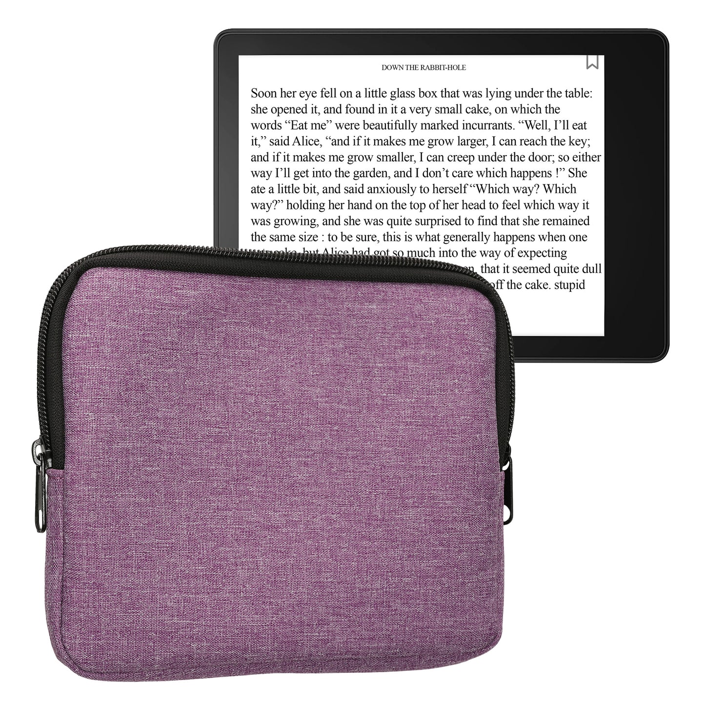 kwmobile Schutzhülle aus Stoff kompatibel mit 6,8-7" eReader Hülle - Stoffhülle für e-Reader mit Reißverschluss - Lavendel Lavendel  