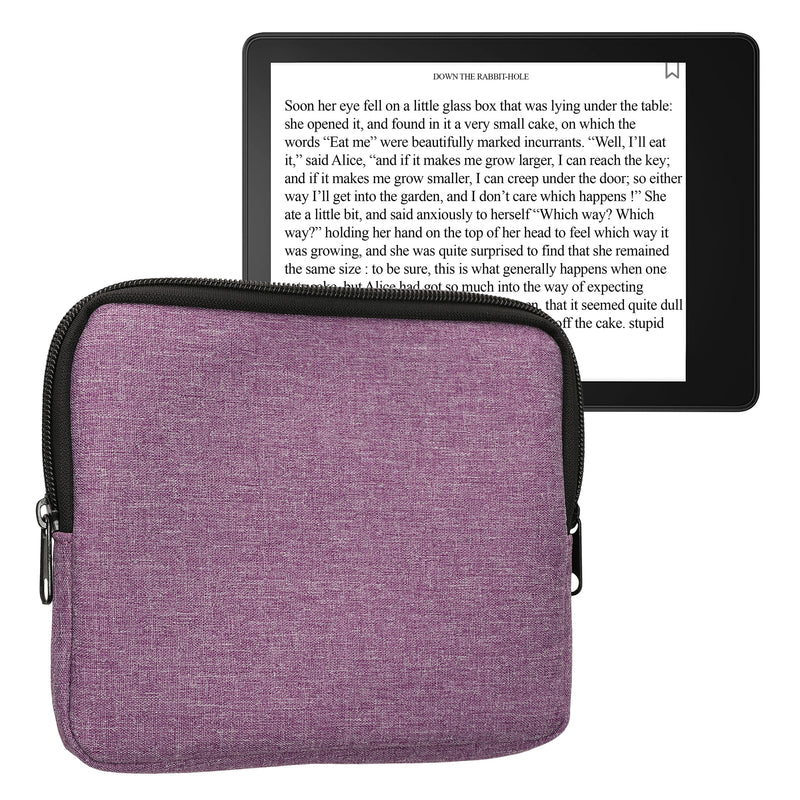 kwmobile Schutzhülle aus Stoff kompatibel mit 6,8-7" eReader Hülle - Stoffhülle für e-Reader mit Reißverschluss - Lavendel Lavendel  