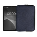 kwmobile Schutzhülle aus Stoff kompatibel mit 9,7"-11" Tablet Hülle - Stoffhülle für Tablet mit Reißverschluss - Dunkelblau Dunkelblau  