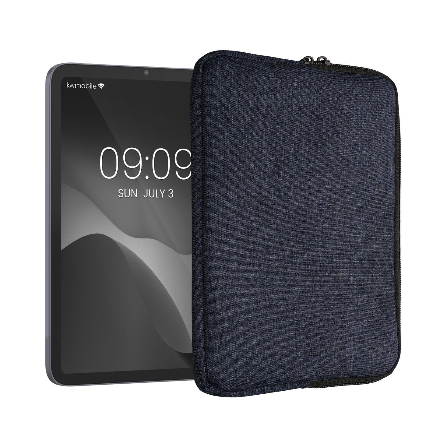 kwmobile Schutzhülle aus Stoff kompatibel mit 9,7"-11" Tablet Hülle - Stoffhülle für Tablet mit Reißverschluss