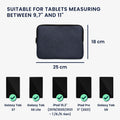 kwmobile Schutzhülle aus Stoff kompatibel mit 9,7"-11" Tablet Hülle - Stoffhülle für Tablet mit Reißverschluss