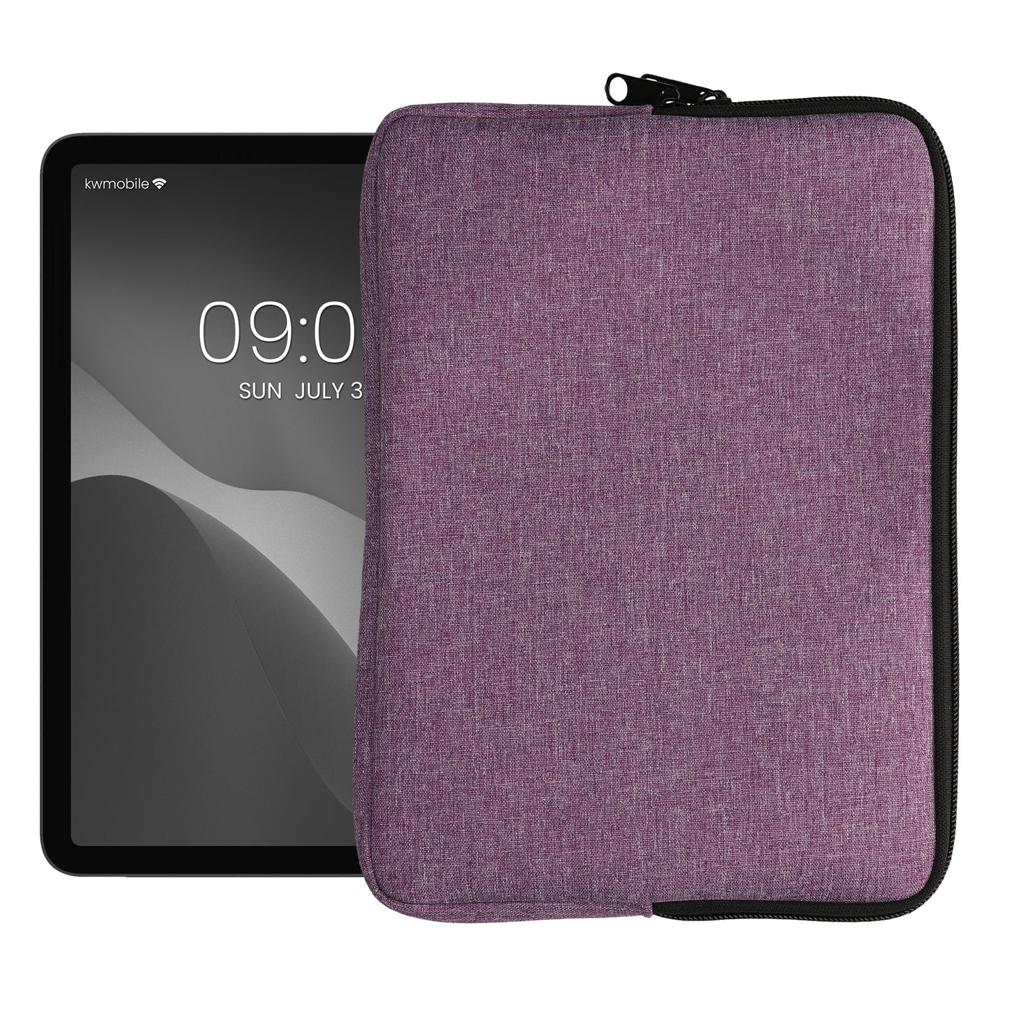 kwmobile Schutzhülle aus Stoff kompatibel mit 9,7"-11" Tablet Hülle - Stoffhülle für Tablet mit Reißverschluss - Lavendel Lavendel  