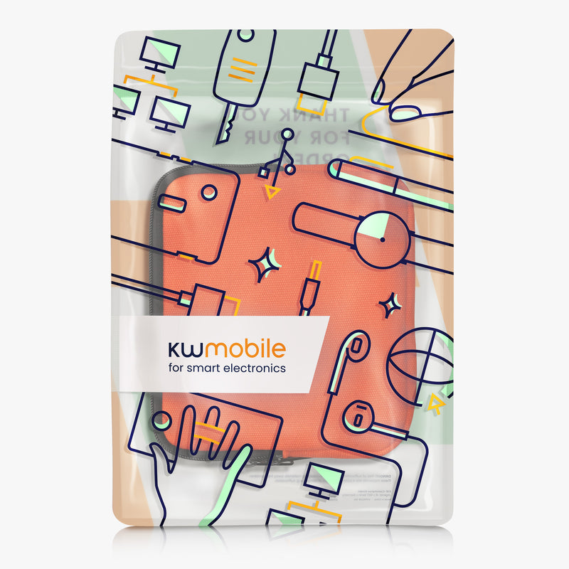 kwmobile Schutzhülle aus Canvas kompatibel mit 6,8-7" eReader Hülle mit Reißverschluss