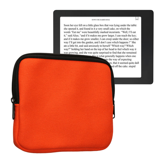 kwmobile Schutzhülle aus Canvas kompatibel mit 6,8-7" eReader Hülle - Canvashülle für e-Reader mit Reißverschluss - Orange Orange  