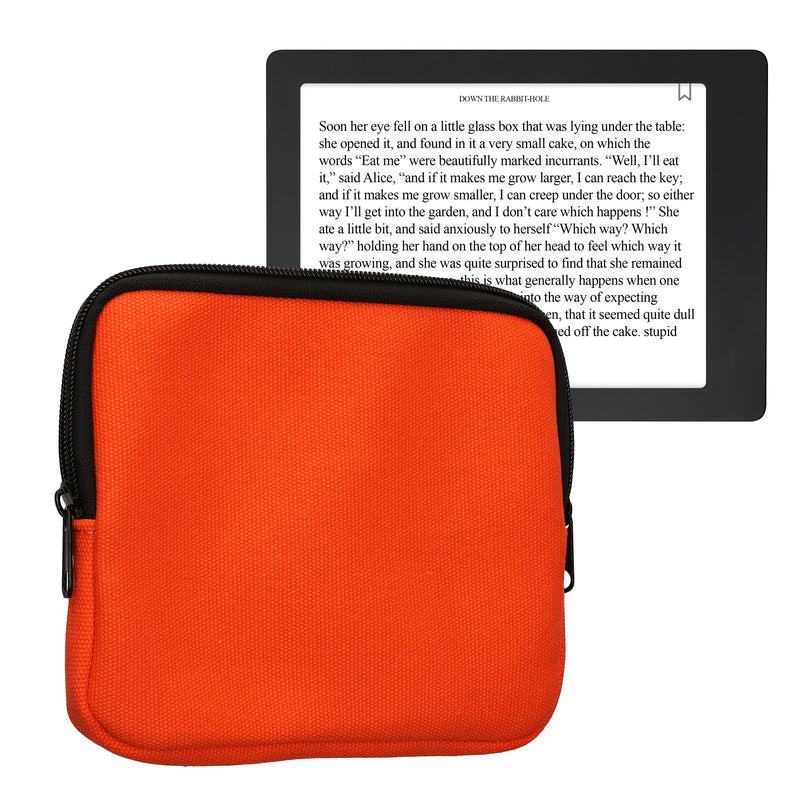 kwmobile Schutzhülle aus Canvas kompatibel mit 6,8-7" eReader Hülle - Canvashülle für e-Reader mit Reißverschluss - Orange Orange  