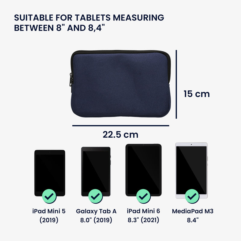 kwmobile Schutzhülle kompatibel mit 8"-8,4" Tablet Hülle mit Reißverschluss