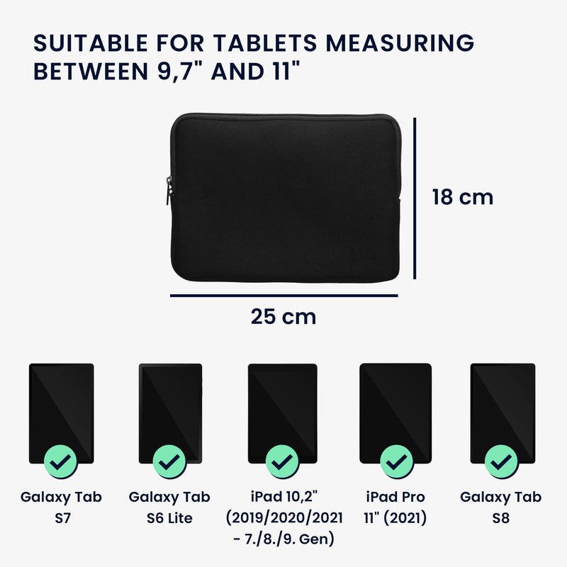 kwmobile Schutzhülle kompatibel mit 9,7"-11" Tablet Hülle mit Reißverschluss