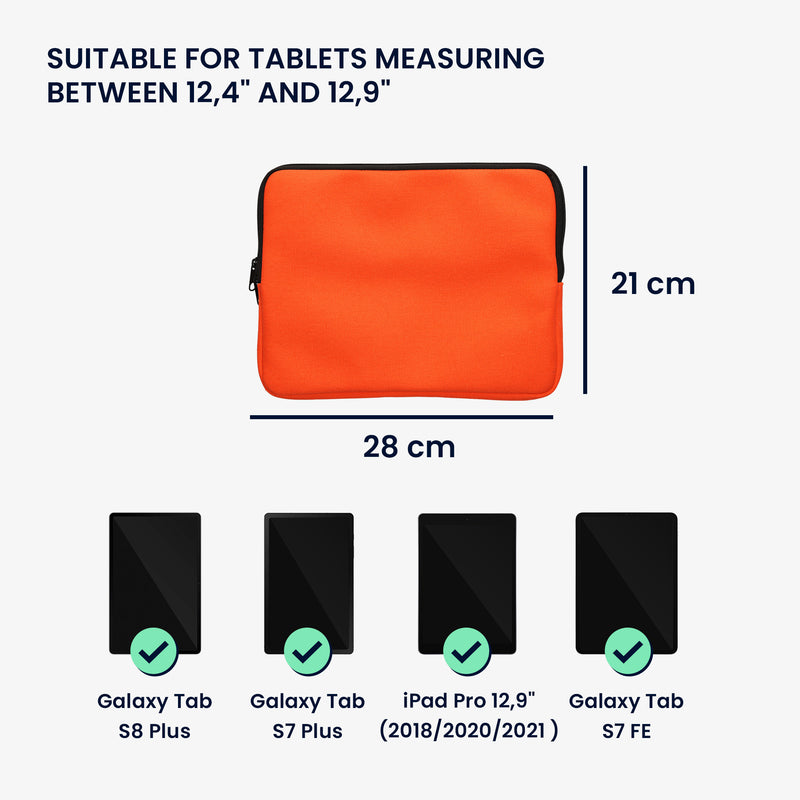 kwmobile Schutzhülle kompatibel mit 12,4"-12,9" Tablet Hülle mit Reißverschluss