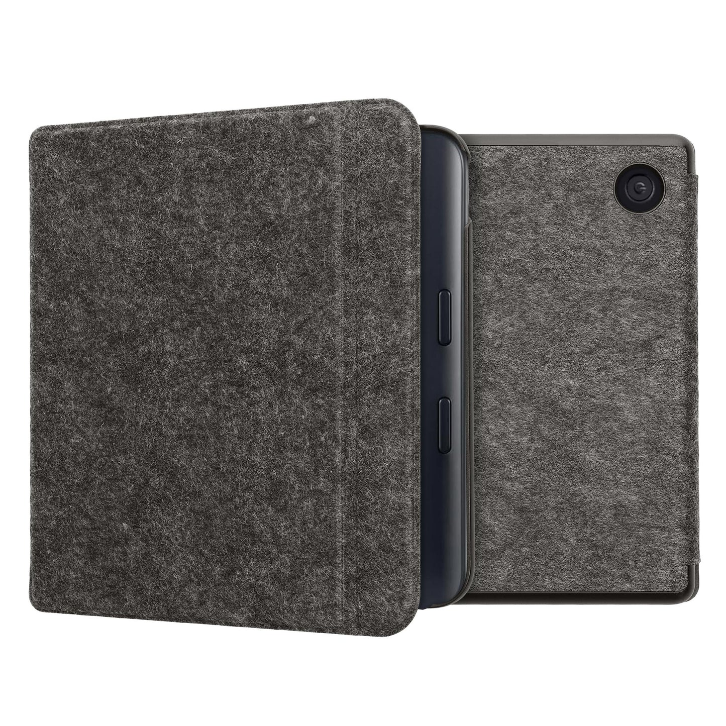 kwmobile Hülle kompatibel mit Kobo Kobo Libra Colour / Tolino Vision Color - Filz Stoff eReader Schutzhülle Cover Case - Dunkelgrau Dunkelgrau  
