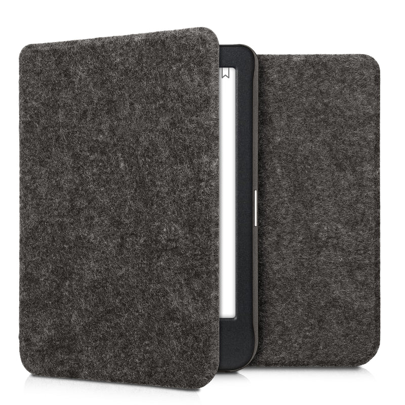 kwmobile Hülle kompatibel mit Kobo Clara BW / Clara Colour / Tolino Shine (5) / Shine Color - Filz Stoff eReader Schutzhülle Cover Case - Dunkelgrau Dunkelgrau  