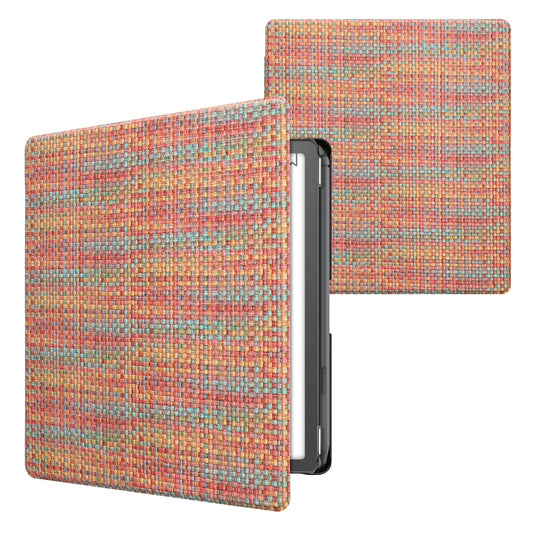 kwmobile Klapphülle kompatibel mit Amazon Kindle Scribe (2022/2024) Hülle - eReader Case - Farbenfroh karriert Gelb Rot Grün Gelb  [dsg01]