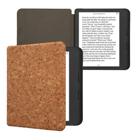 kwmobile Hülle kompatibel mit Kobo Kobo Libra Colour / Tolino Vision Color - Kork eReader Schutzhülle Cover Case - Hellbraun Hellbraun  