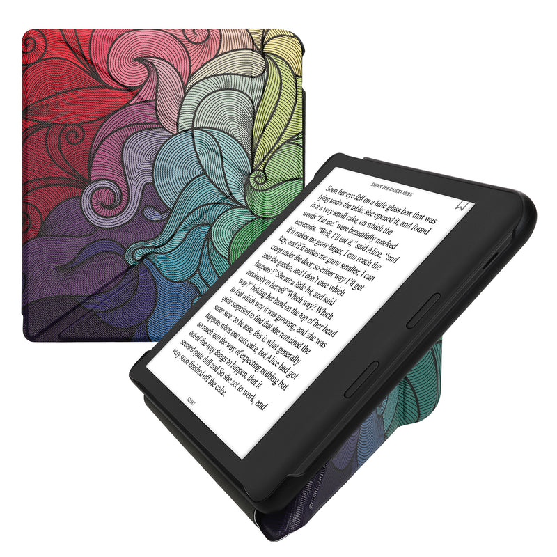 kwmobile Schutzhülle kompatibel mit Kobo Kobo Libra Colour / Tolino Vision Color - Hülle Kunstleder - eReader Cover Case - Farbrausch Pink Blau Grün Pink  [dsg02]