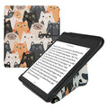 kwmobile Schutzhülle kompatibel mit Kobo Kobo Libra Colour / Tolino Vision Color - Hülle Kunstleder - eReader Cover Case - Katzen Orange Schwarz Weiß Orange  [dsg06]