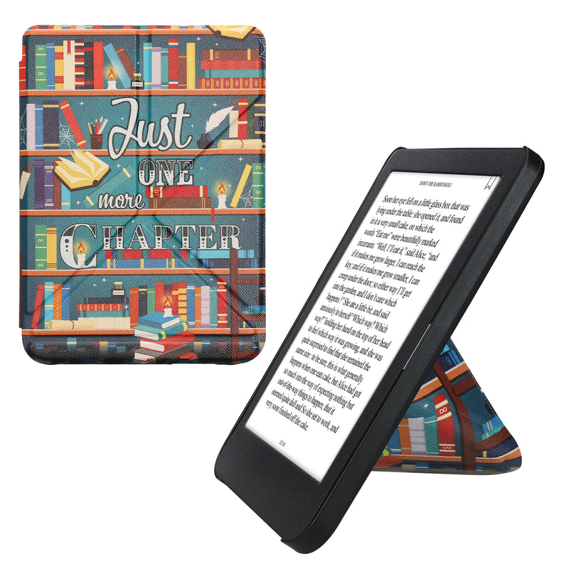 kwmobile Schutzhülle kompatibel mit Kobo Clara BW / Clara Colour / Tolino Shine (5) / Shine Color - Hülle Kunstleder - eReader Cover Case - Bibliothek Motto Mehrfarbig Mehrfarbig  [dsg05]