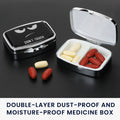 kwmobile Tablettenbox mit 2 Fächern Pillendosen Set klein Tragbare Pillenbox Metall Medikamentenbox Dose in Don't Touch