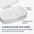 kwmobile Tablettenbox mit 2 Fächern Pillendosen Set klein Tragbare Pillenbox Metall Medikamentenbox Dose in Don't Touch