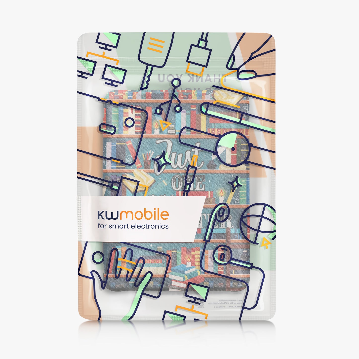 kwmobile Schutzhülle für Amazon Kindle Paperwhite (2024)/Colorsoft Hülle - eReader Flip Case mit Auto Sleep Funktion - Bibliothek Motto